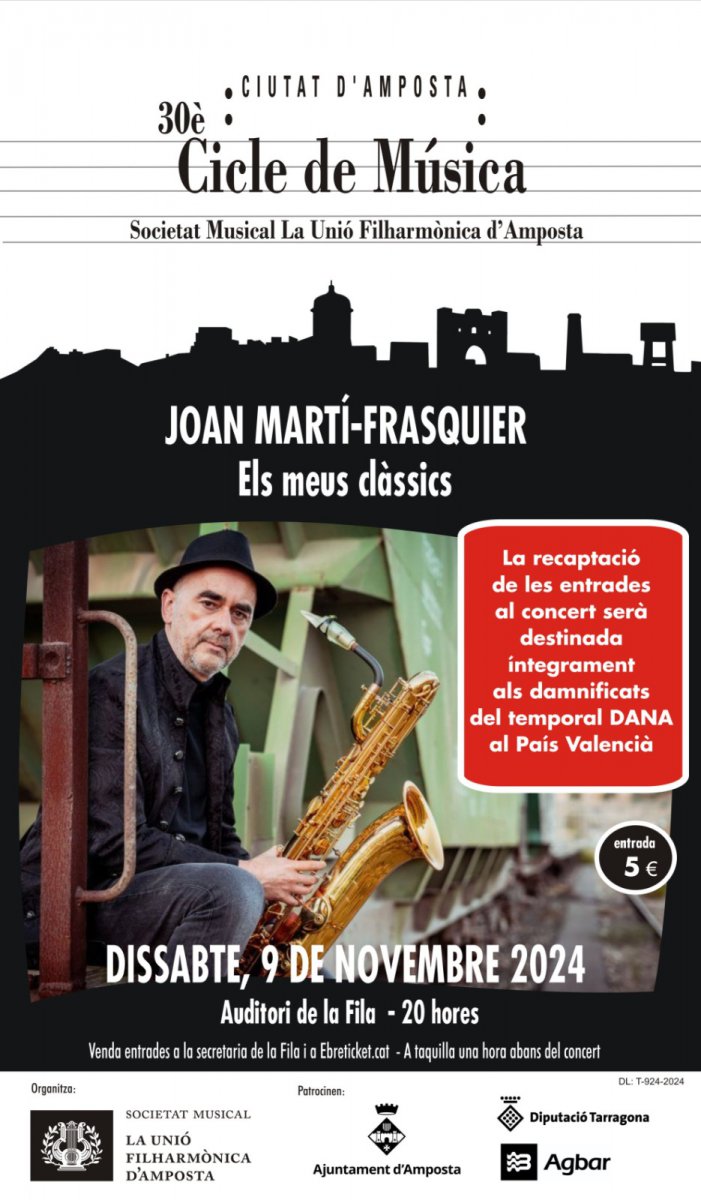 Un Concert Solidari a Amposta: Homenatge a Adolf Ventas amb Joan Martí-Frasquier