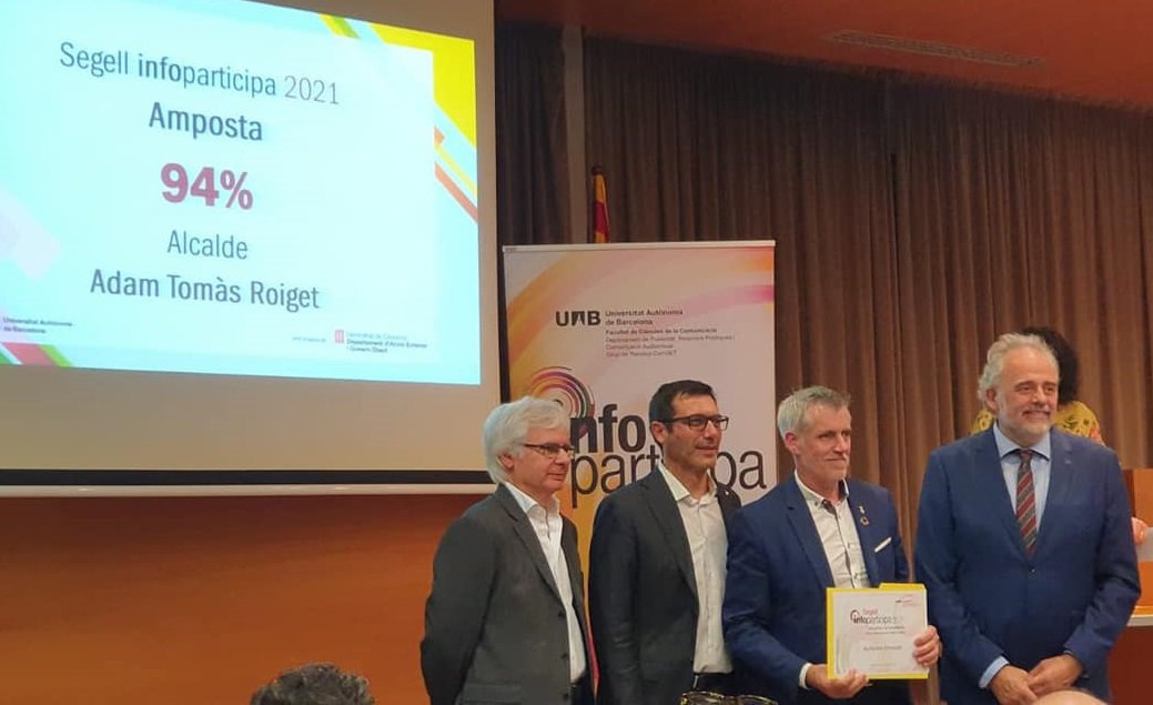 L’Ajuntament d’Amposta, reconegut amb el Segell Infoparticipa a la transparència en la comunicació