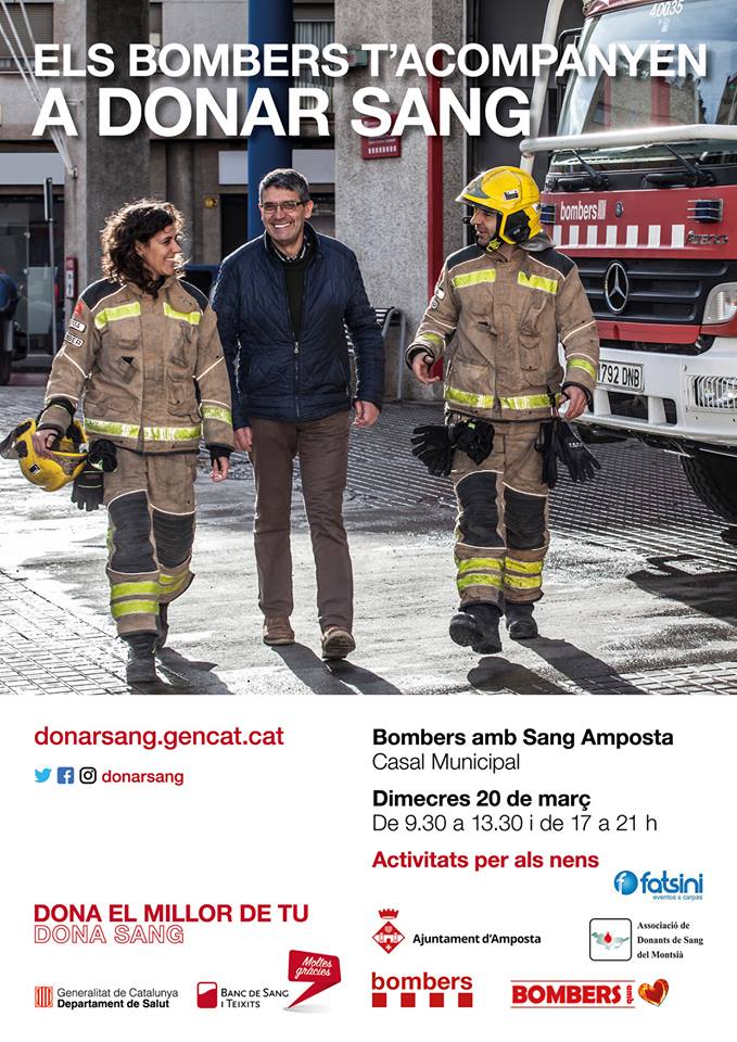 ELS BOMBERS T’ACOMPANYEN A DONAR SANG A AMPOSTA