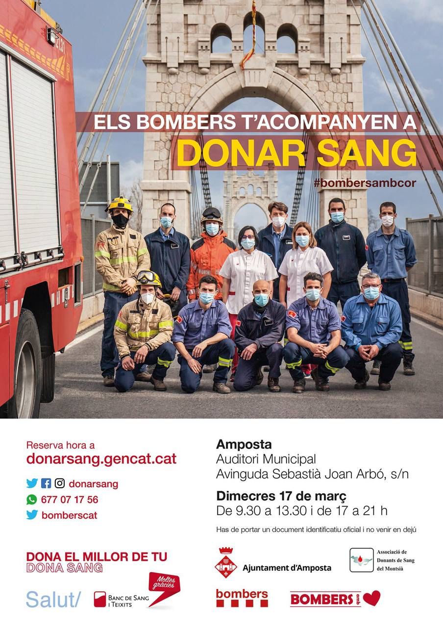 ENTREVISTA AL CAP DE BOMBERS D’AMPOSTA PER LA CAMPANYA: ELS BOMBERS T’ACOMPANYEN A DONA SANG