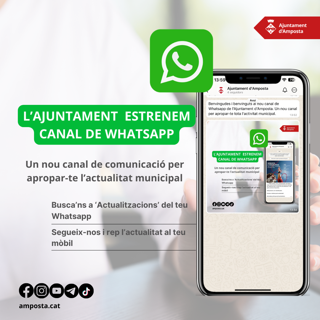 L’Ajuntament d’Amposta estrena canal de Whatsapp