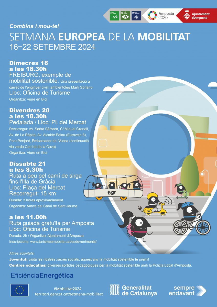 Amposta programa diferents activitats per la Setmana Europea de la Mobilitat Sostenible