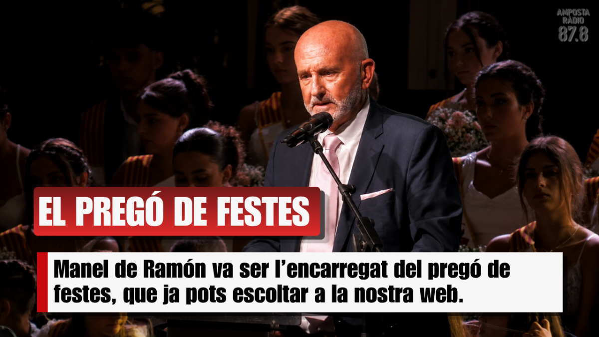 El pregó de Manel de Ramón a les Festes Majors d&rsquo;Amposta 2026