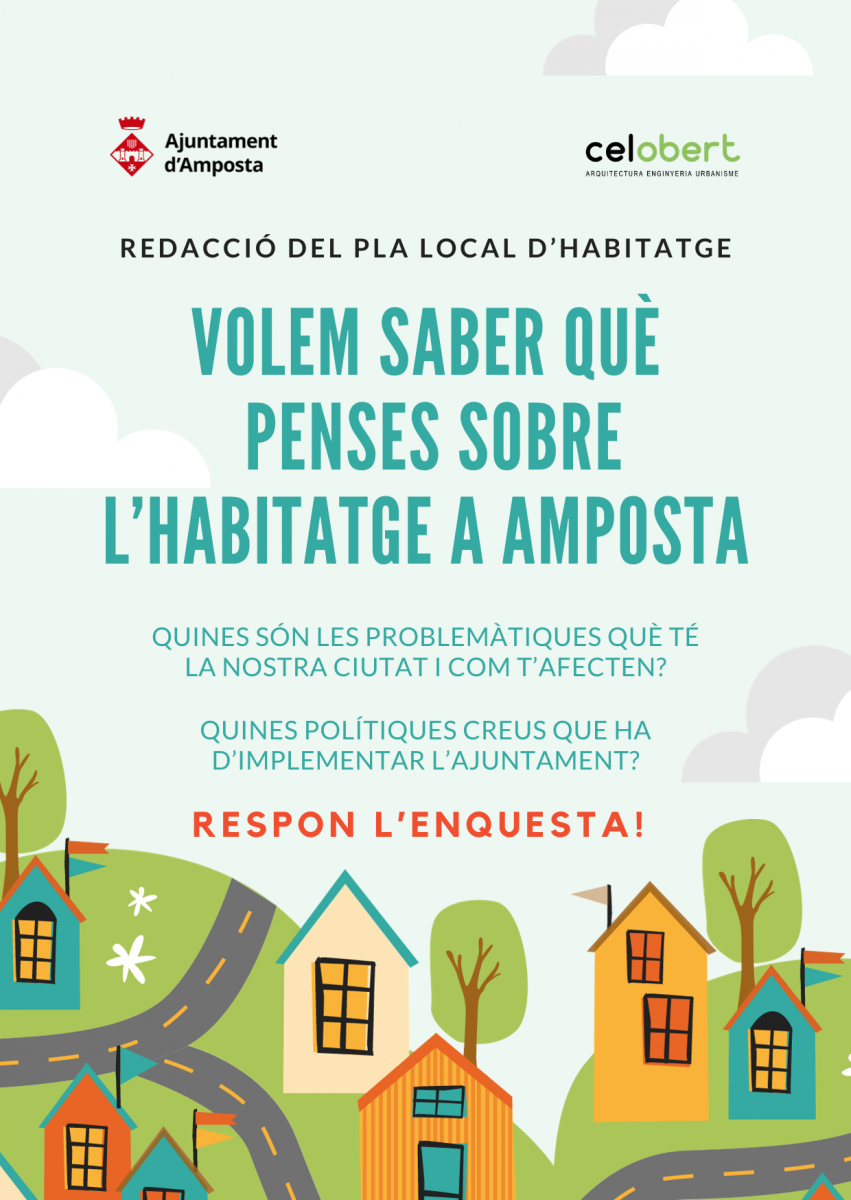 El Pla Local de l’Habitatge obre una enquesta per conèixer les necessitats i problemàtiques de la ciutadania