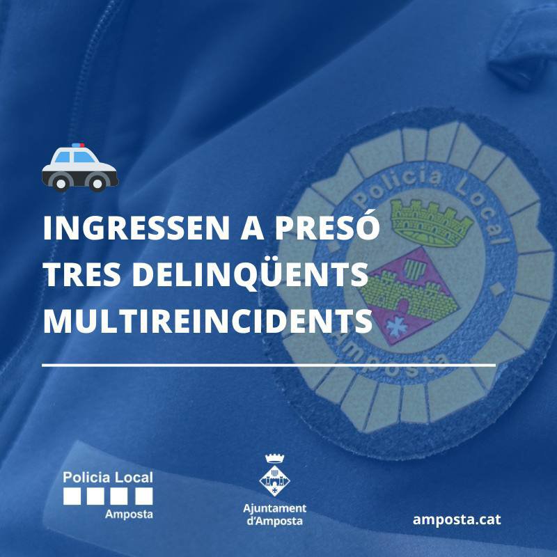 Ingressen a presó tres delinqüents multireincidents